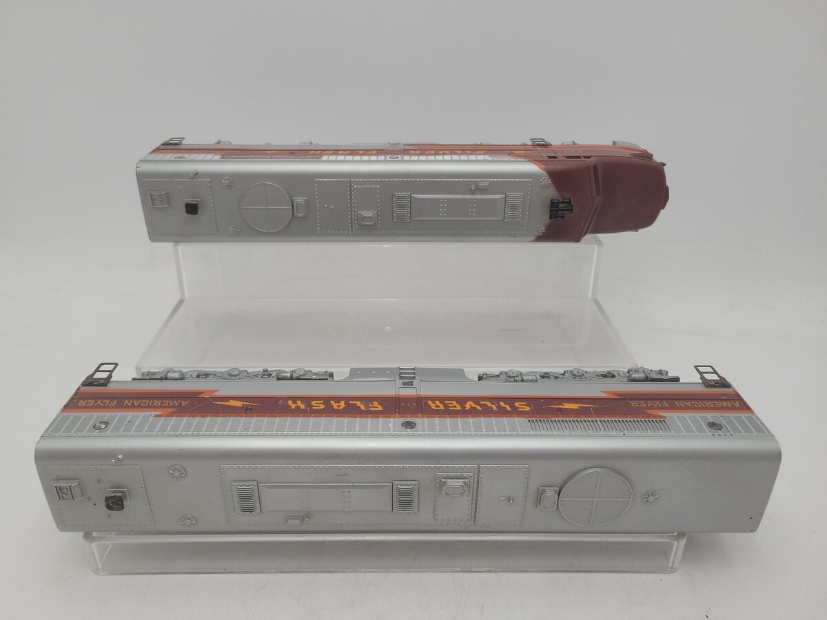 American Flyer 477 & 478 Vintage S Silver Flash PAB Diesel Locomotive Set VG