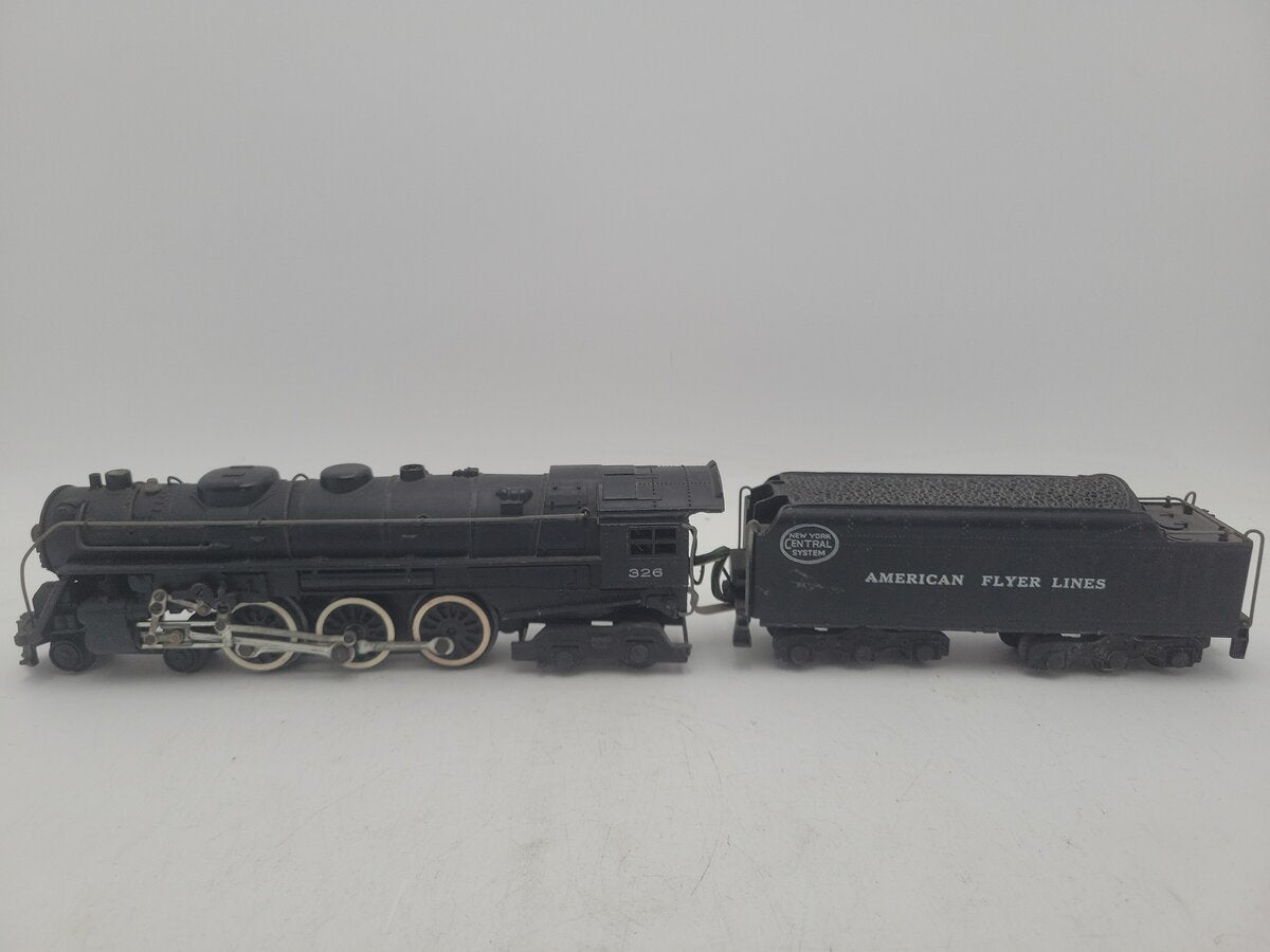 American Flyer 326 Vintage S NYC 4-6-4 Die-cast Steam Locomotive & Tender VG