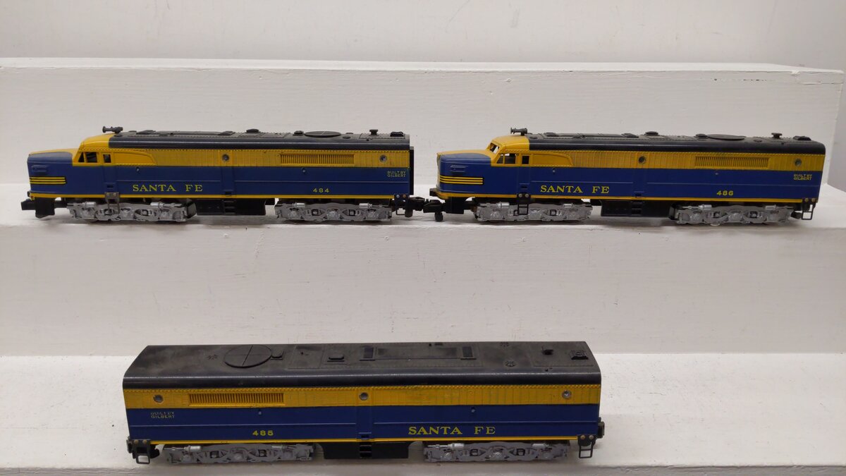 American Flyer 485 S Gauge Postwar Santa Fe ABA Diesel Locomotive Set VG