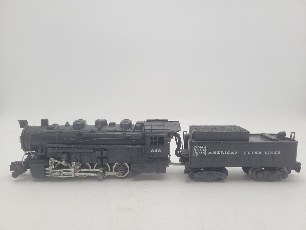 American Flyer 343 Vintage S Gauge Nickel Plate Road 0-8-0 Steam Switcher VG