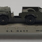 American Flyer 24572 Vintage S US Navy Flat Car w/ 2 Olive Drab Tootsie Toy Jeep VG