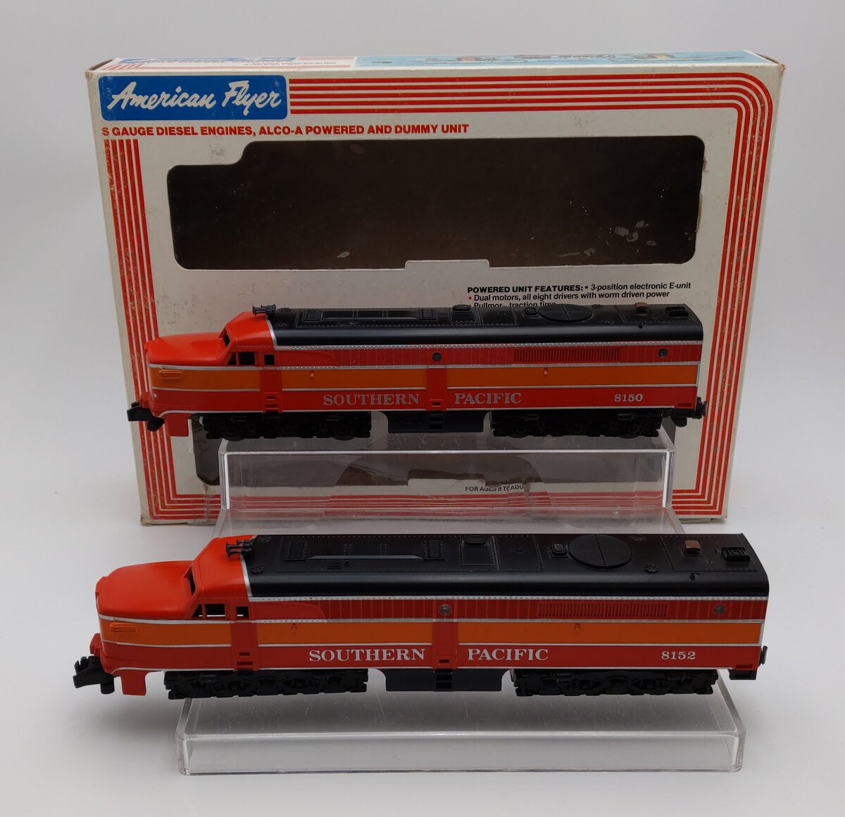 American Flyer 4-8150 S Gauge SP Daylight PA-1 AA Diesel Locomotive Set EX/Box