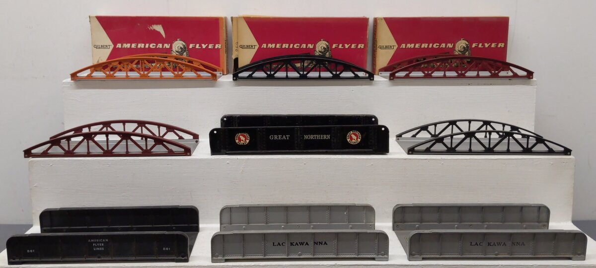 American Flyer/Marx 23571/581 Vintage S  Truss & Girder Bridges [9] VG