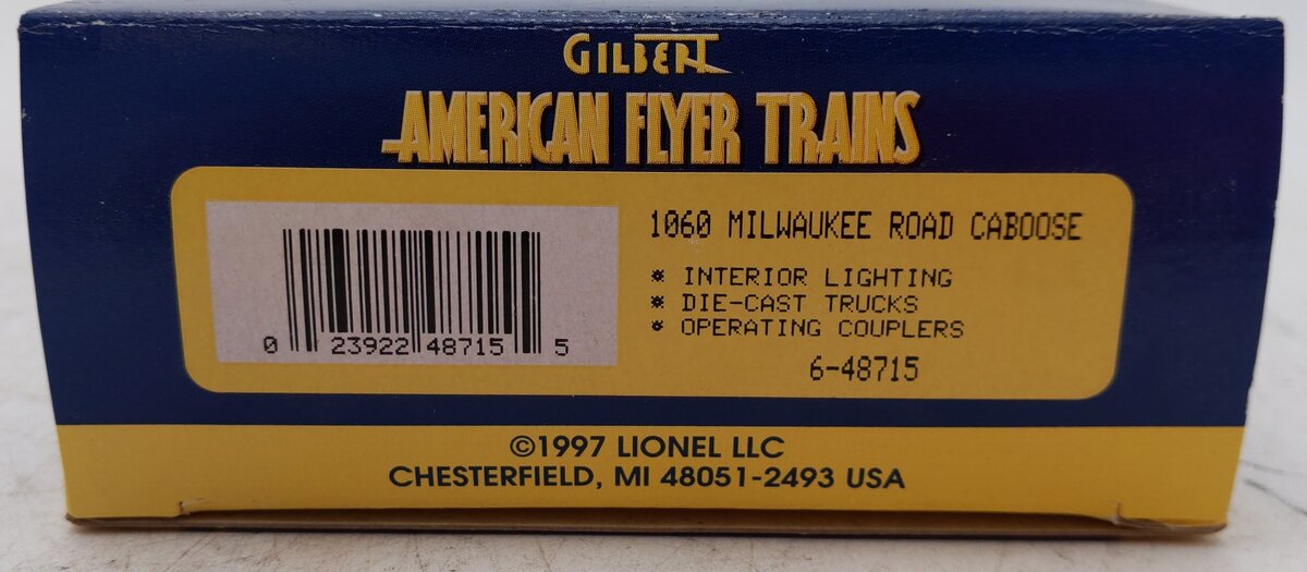 American Flyer 6-48715 S Gauge Milwaukee Road Offset Cupola Caboose #48715 EX/Box
