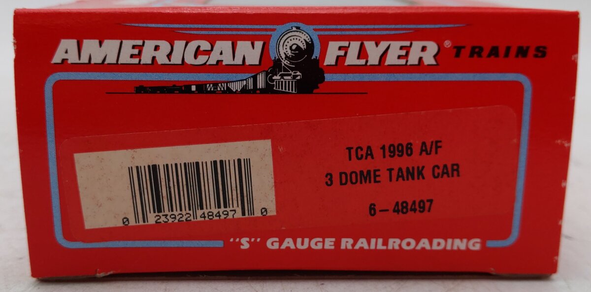 American Flyer 6-48497 S Gauge TCA 1996 M-K-T 3-Dome Tank Car #X-117018 EX/Box