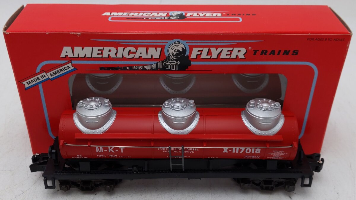 American Flyer 6-48497 S Gauge TCA 1996 M-K-T 3-Dome Tank Car #X-117018 EX/Box