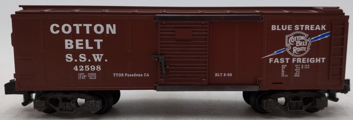 American Flyer 6-48209 S Scale T.T.O.S. 1998 Cotton Belt Boxcar EX/Box