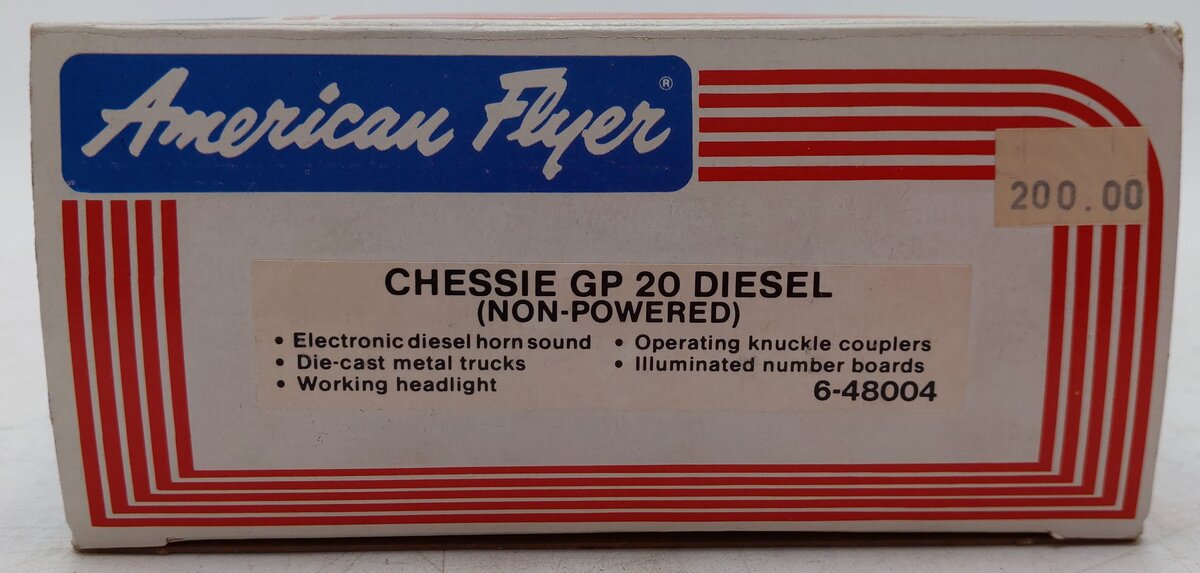 American Flyer 6-48004 S Scale Chessie GP-20 Dummy Diesel Locomotive EX/Box