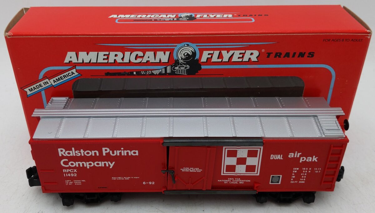 American Flyer 6-48477 S Gauge TCA 1992 Ralston Purina Convention Box Car #11492 EX/Box