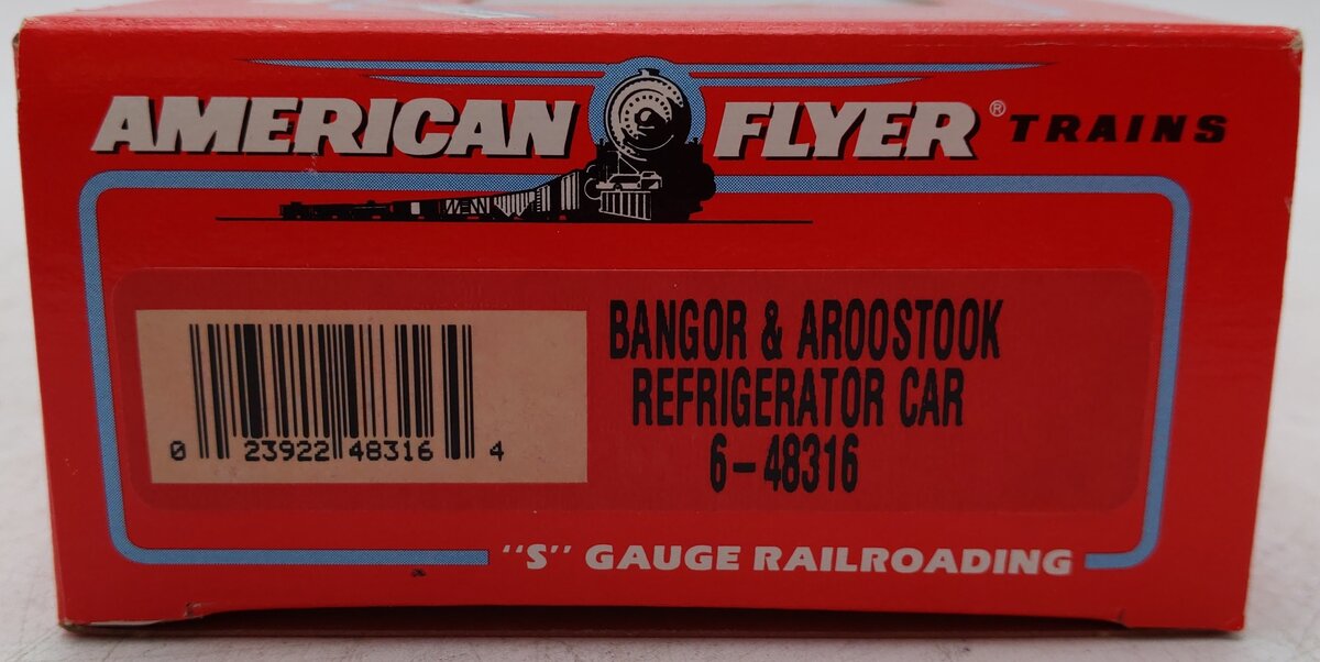 American Flyer 6-48316 S Gauge Bangor & Aroostook Refrigerator Car #29425 EX/Box