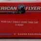 American Flyer 6-48402 S Gauge Penn Salt Single Dome Tank Car #24319 EX/Box