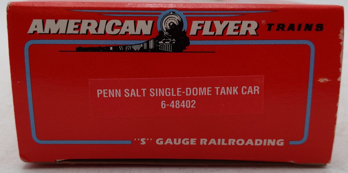 American Flyer 6-48402 S Gauge Penn Salt Single Dome Tank Car #24319 EX/Box