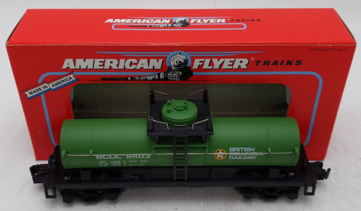 American Flyer 6-48403 S Gauge British Columbia Tank Car #8403[High-Rail] EX/Box