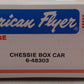 American Flyer 6-48303 S Gauge Chessie Boxcar EX/Box