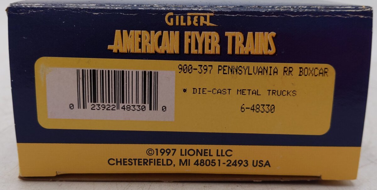 American Flyer 6-48330 S Gauge Pennsylvania Railroad Boxcar #900-397 EX/Box