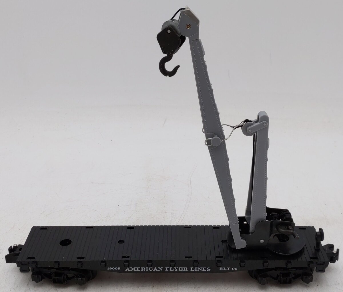 American Flyer 6-49009 S Scale American Flyer Lines Flatcar with Derrick Load EX/Box