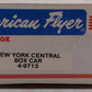 American Flyer 4-9713 S Scale New York Central Boxcar VG/Box