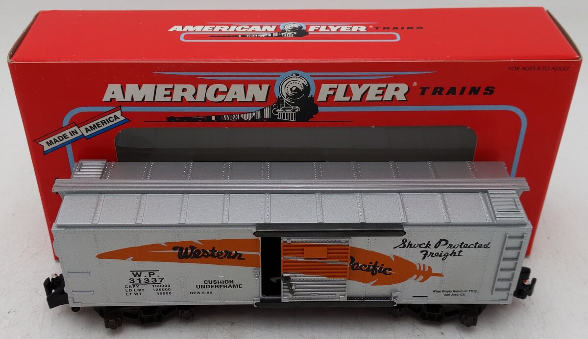 American Flyer 6-48498 S Gauge Western Pacific TTOS Boxcar #31337 EX/Box