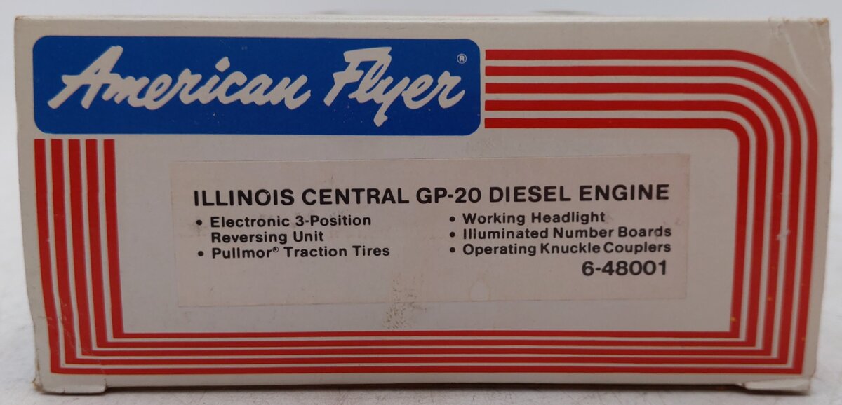American Flyer 6-48001 S Gauge Illinois Central GP-20 Diesel Locomotive EX/Box