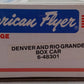 American Flyer 6-48301 S Gauge Denver & Rio Grande Boxcar #48301 EX/Box