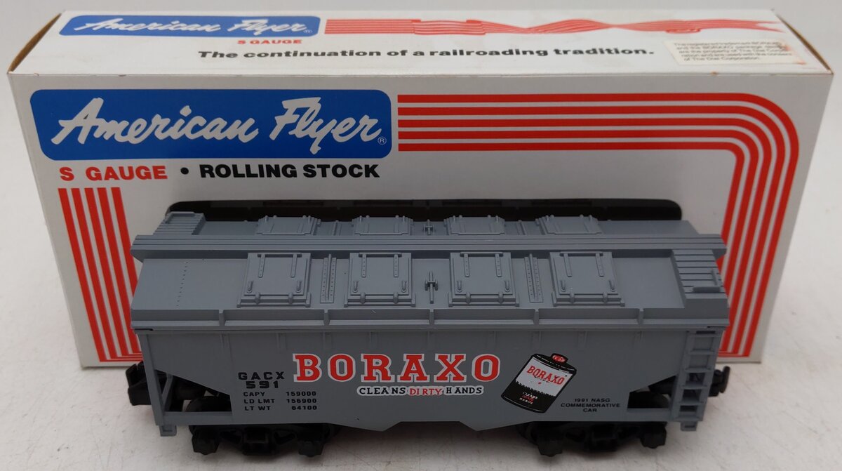 American Flyer 6-48475 S Scale Boraxo NASG Covered Hopper EX/Box