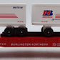 American Flyer 6-48491 S Scale Burlington Northern TCA Flatcar w/BN Trailer load EX/Box