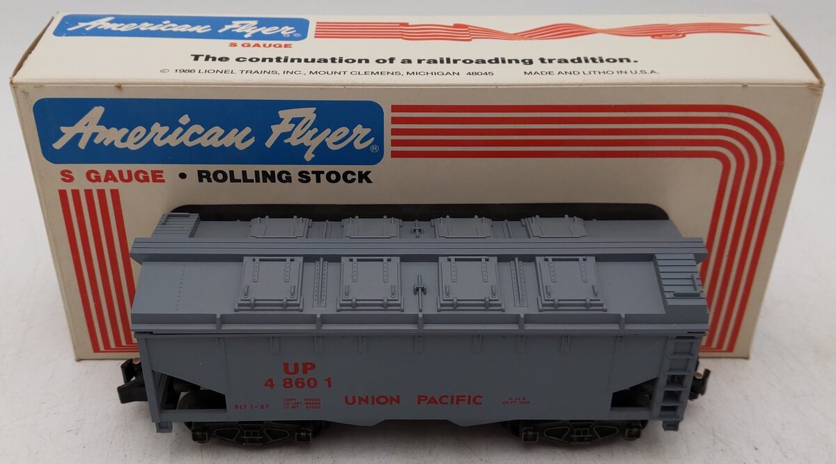 American Flyer 6-48601 S Gauge Union Pacific Covered Hopper #48601 EX/Box