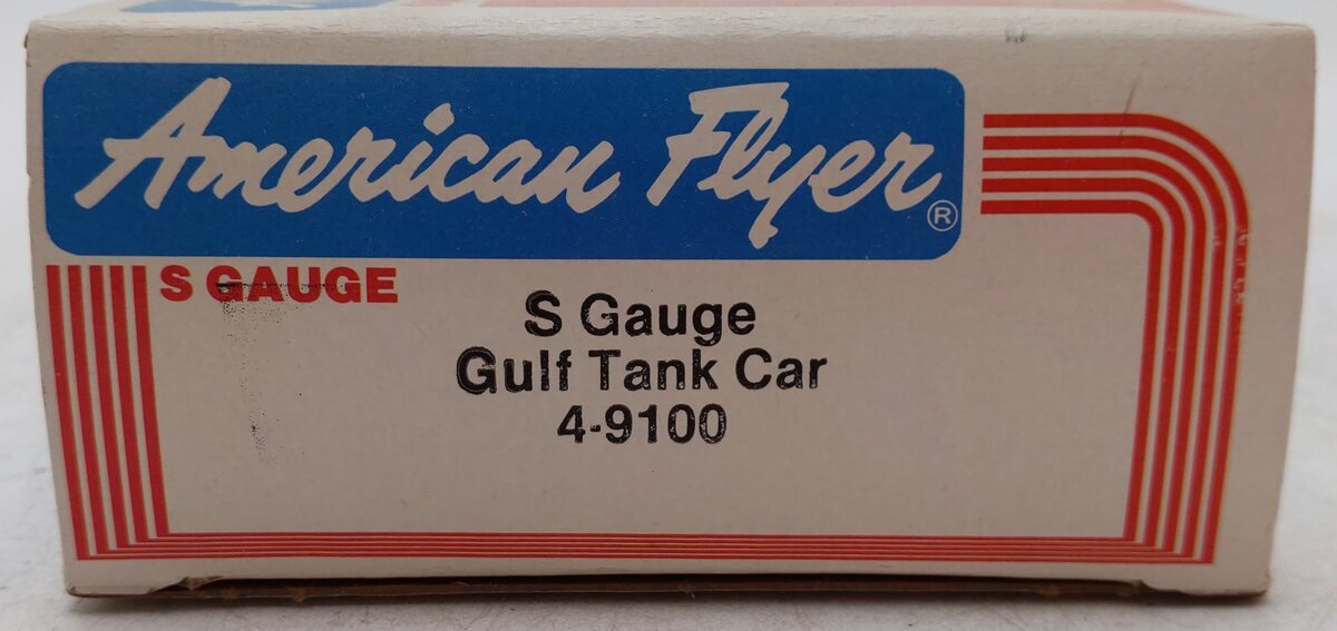 American Flyer 4-9100 S Gauge Gulf Single Dome Tank Car #9100 EX/Box