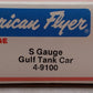 American Flyer 4-9100 S Gauge Gulf Single Dome Tank Car #9100 EX/Box