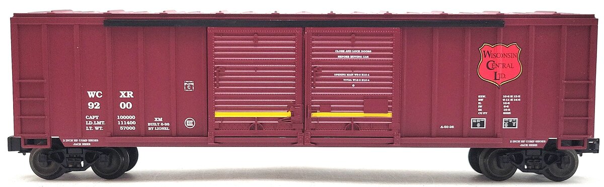 Lionel 6-17231 O Gauge Wisconsin Central Double Door Boxcar #9200 LN/Box