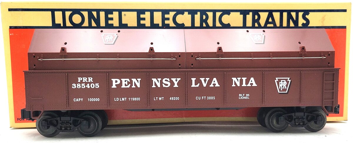 Lionel 6-17406 O Gauge Pennsylvania Gondola W/ Coil Covers #385405 VG/Box