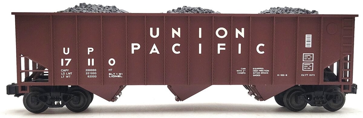 Lionel 6-17110 O Gauge Union Pacific 3-Bay Hopper #17110 with Coal Load EX/Box