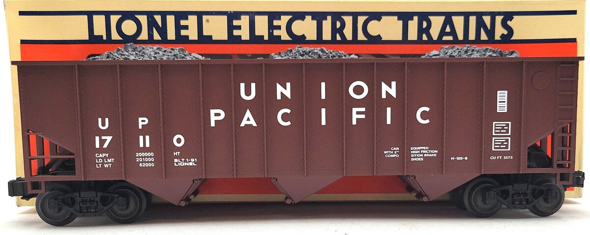 Lionel 6-17110 O Gauge Union Pacific 3-Bay Hopper #17110 with Coal Load EX/Box