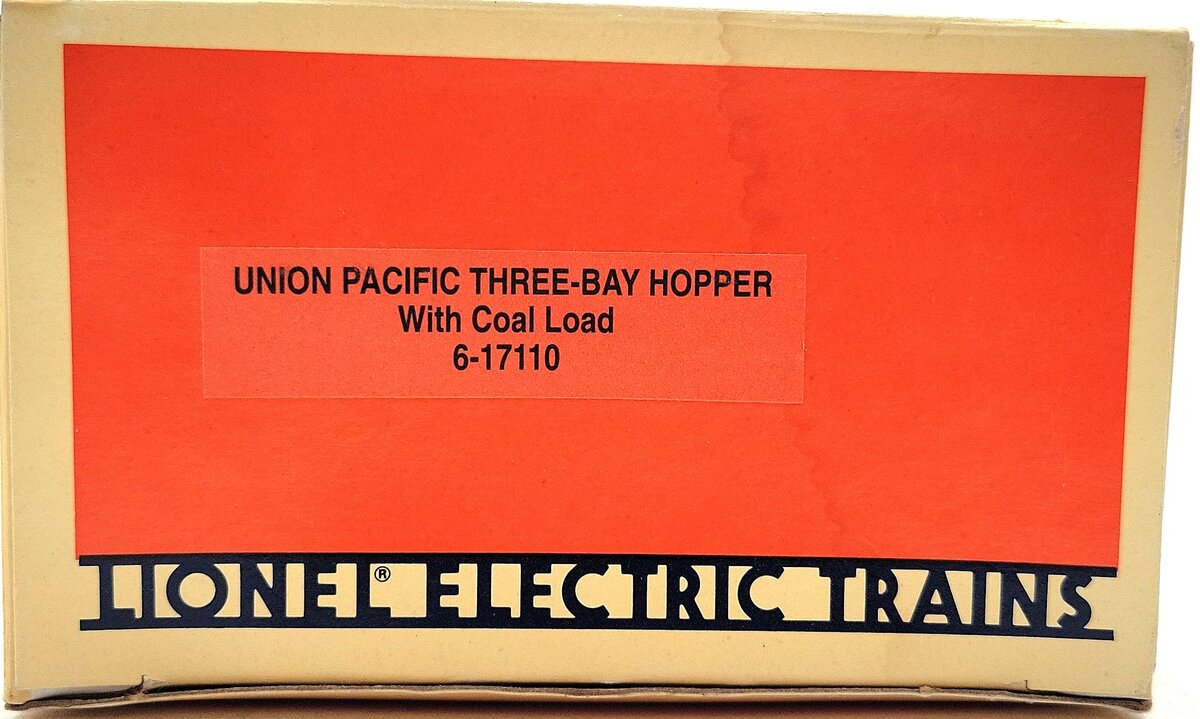 Lionel 6-17110 O Gauge Union Pacific 3-Bay Hopper #17110 with Coal Load EX/Box