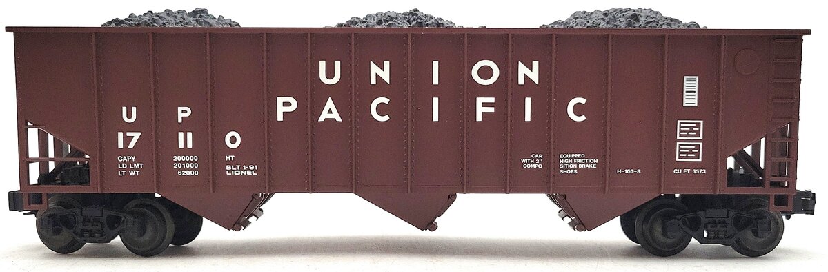 Lionel 6-17110 O Gauge Union Pacific 3-Bay Hopper #17110 with Coal Load EX/Box