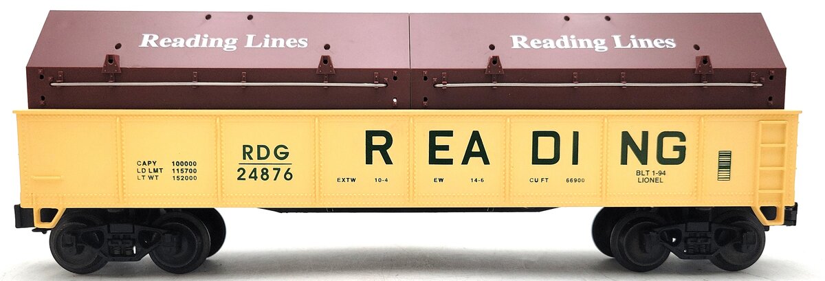 Lionel 6-17405 O Gauge Reading Gondola with Coil Covers #24876 VG/Box
