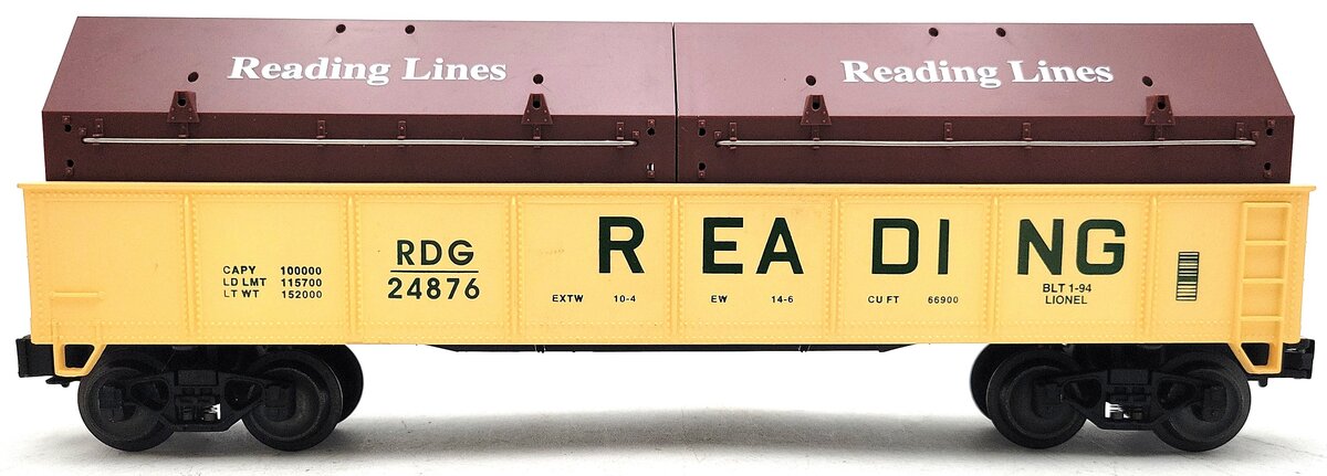 Lionel 6-17405 O Gauge Reading Gondola with Coil Covers #24876 VG/Box