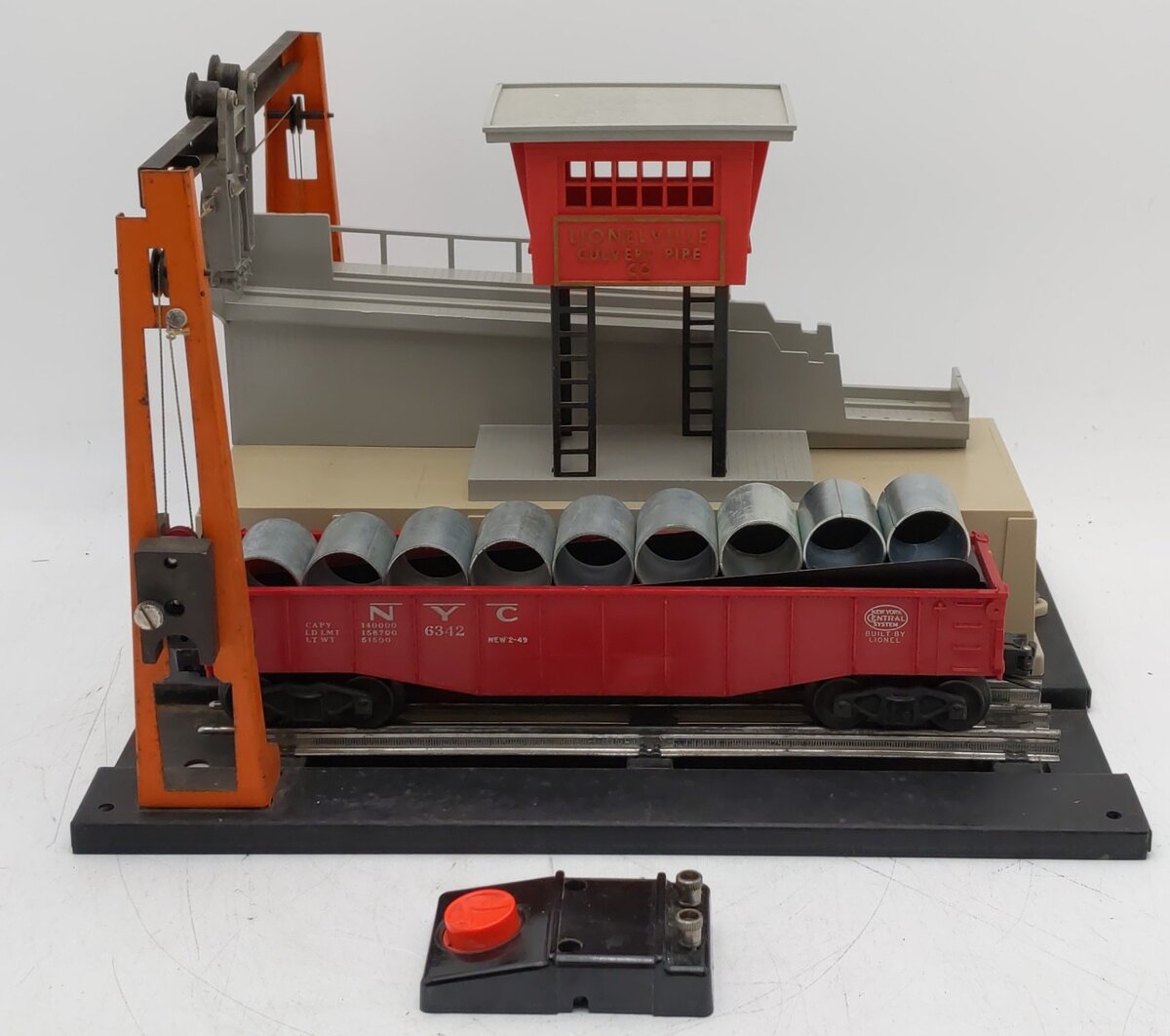 Lionel 342 Vintage O Motorized Operating Culvert Loader with Car VG