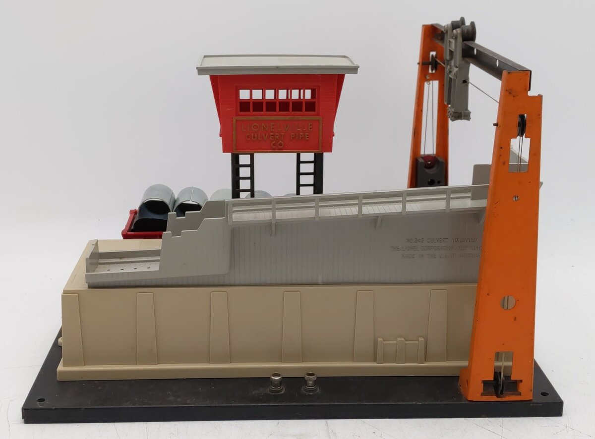 Lionel 342 Vintage O Motorized Operating Culvert Loader with Car VG