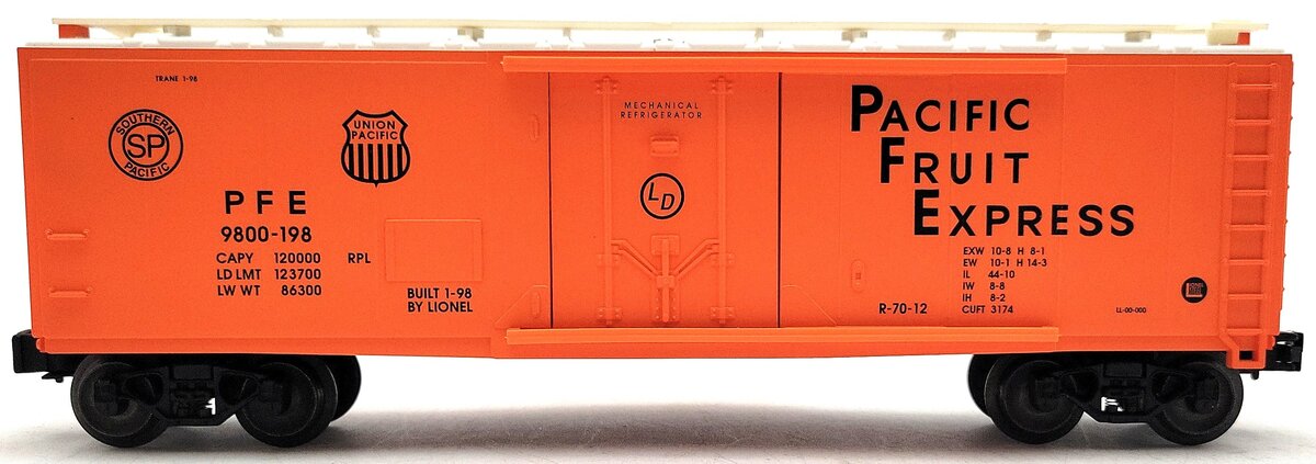Lionel 6-17315 O Gauge Pacific Fruit Express Refrigerator Car #9800-198 LN