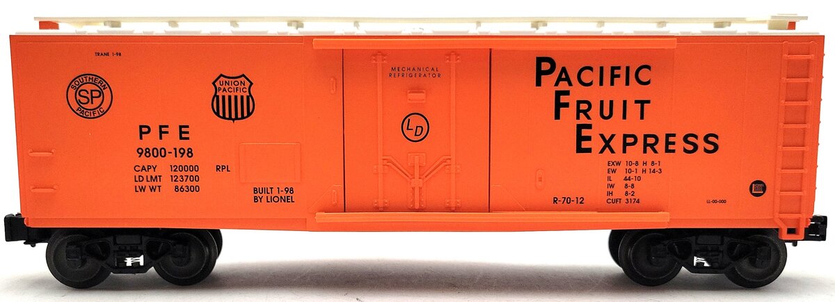Lionel 6-17315 O Gauge Pacific Fruit Express Refrigerator Car #9800-198 LN