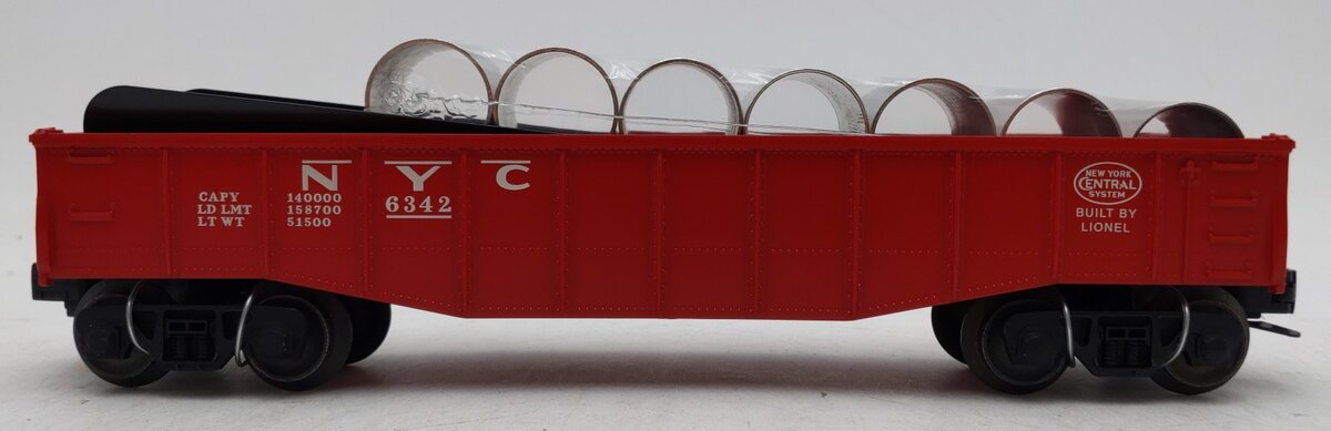 Lionel 6-19429 O Gauge New York Central Culvert Gondola w/ Culverts #6342 NIB