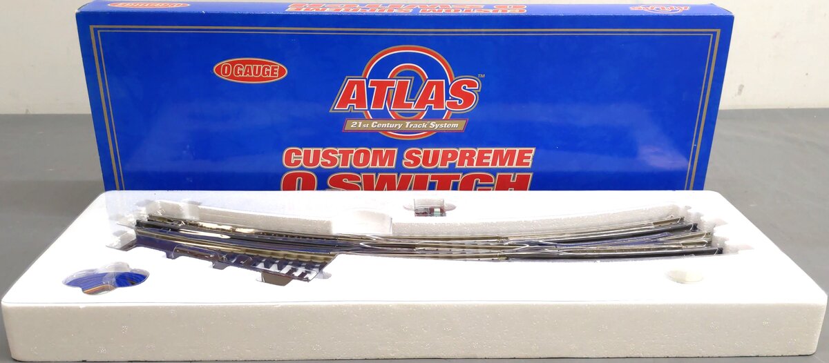 Atlas 6077 O72/O54 Nickel Silver Left Hand Remote Switch Turnout - 3-Rail NIB