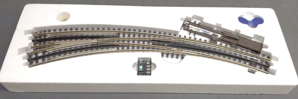 Atlas 6077 O72/O54 Nickel Silver Left Hand Remote Switch Turnout - 3-Rail NIB