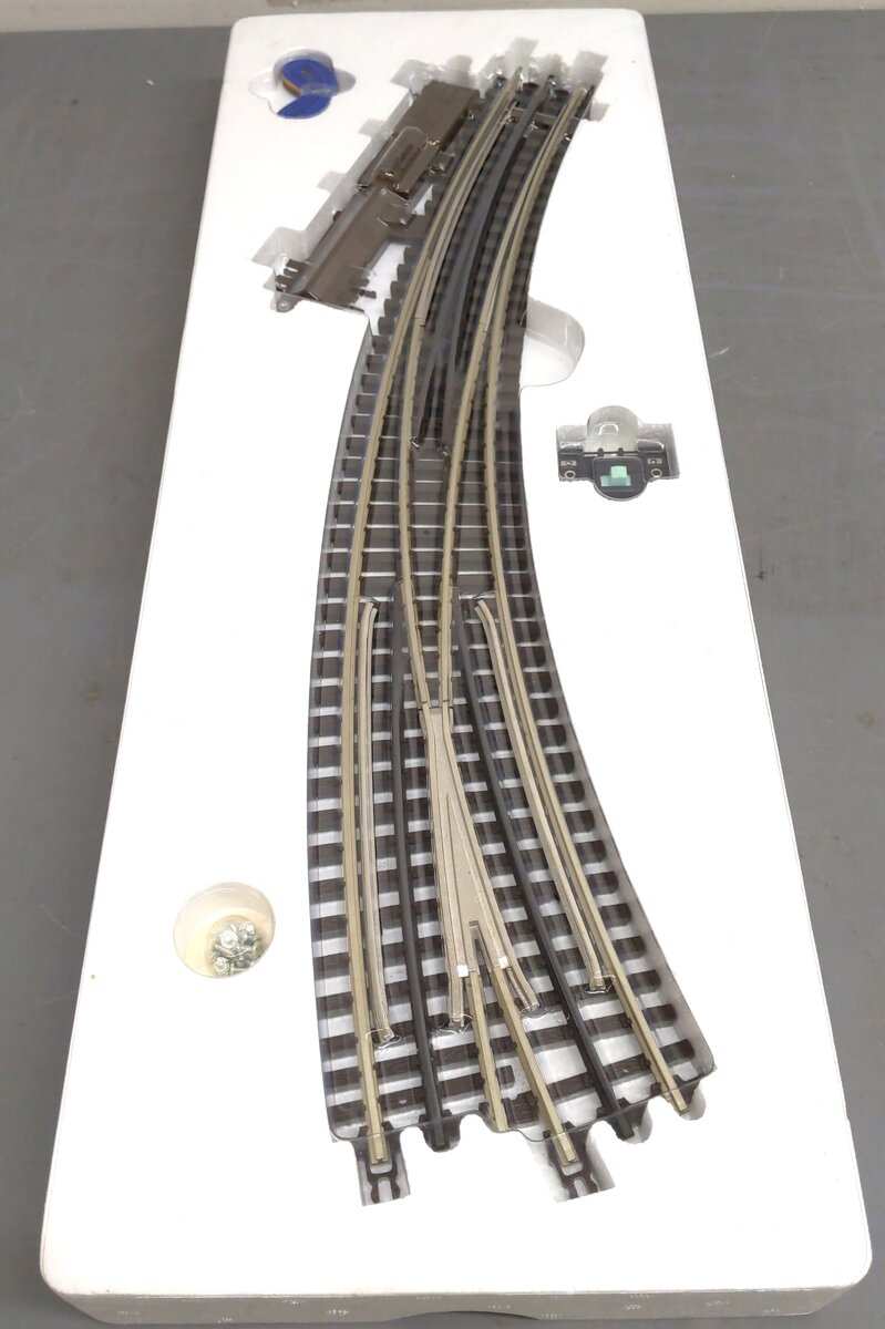 Atlas 6077 O72/O54 Nickel Silver Left Hand Remote Switch Turnout - 3-Rail NIB