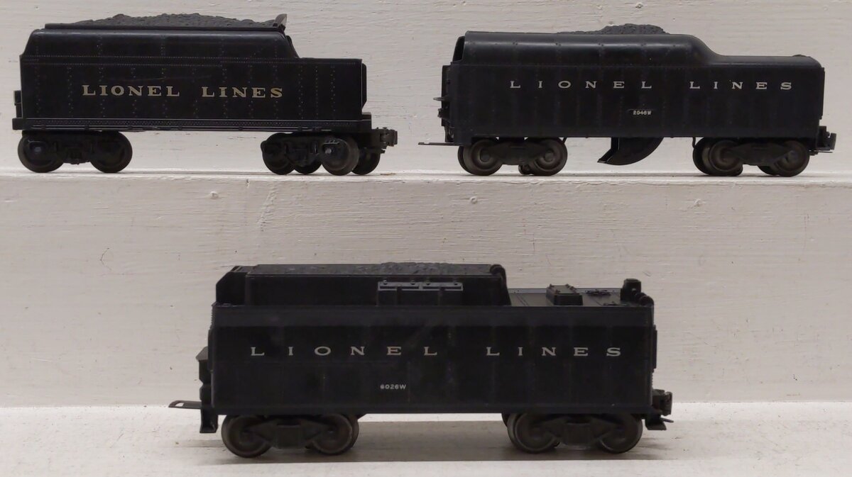 Lionel 2046W/6026W/6020W Vintage O Lionel Lines Tenders [3] VG