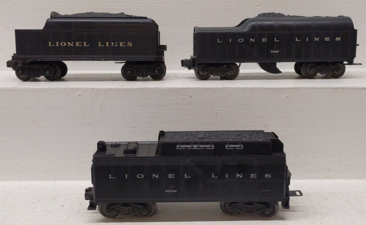 Lionel 2046W/6026W/6020W Vintage O Lionel Lines Tenders [3] VG