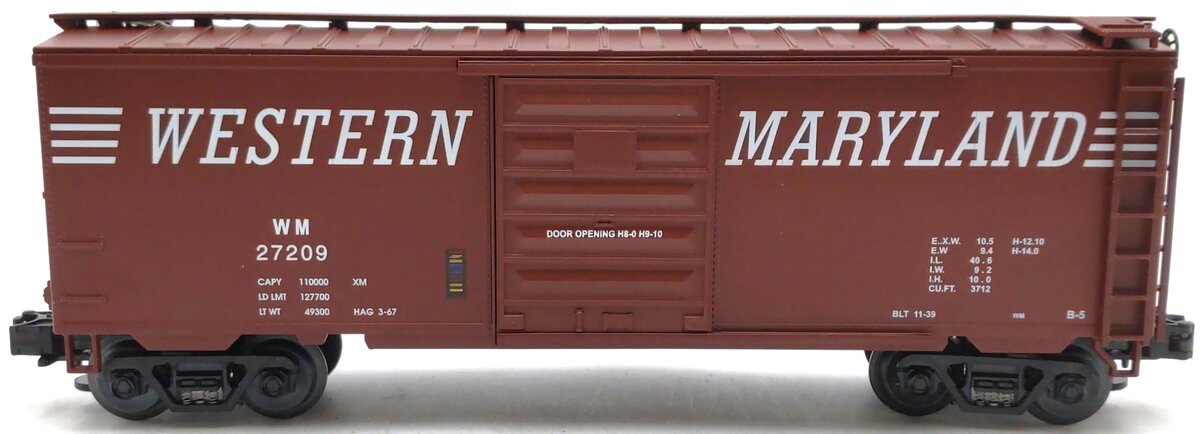 MTH 20-93009 O Gauge Western Maryland Boxcar #27209 LN