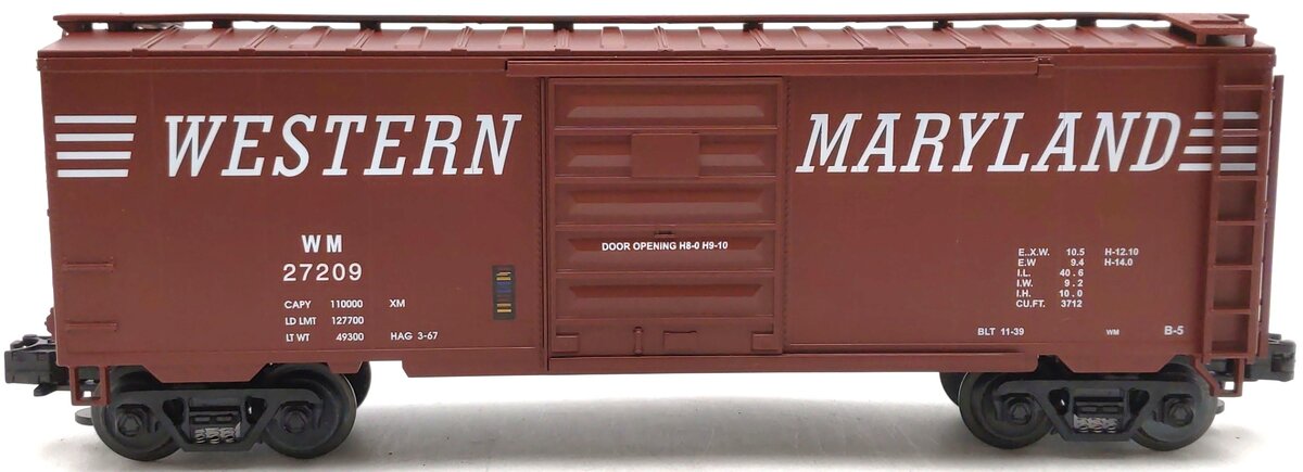 MTH 20-93009 O Gauge Western Maryland Boxcar #27209 LN