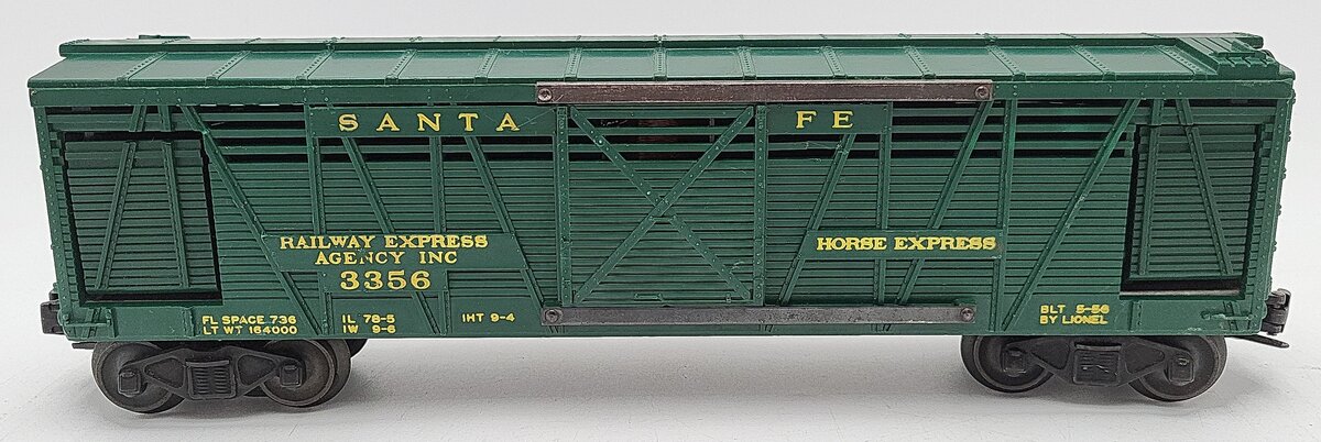 Lionel 6-19895 O Gauge PWC 3356 Santa Fe Operating Horse Car & Corral EX